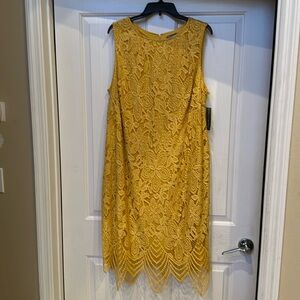 NWT Sharagano Womens color Autumn Gold Boat Neck Fully Lined